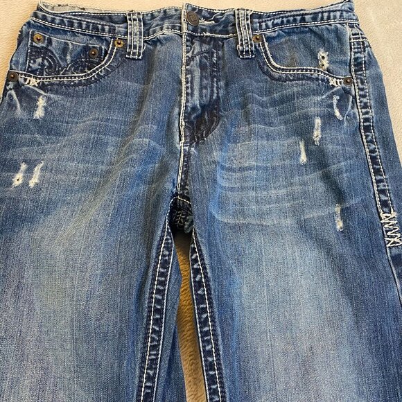 CJ Black Men's Jeans 32x30 Distressed Blue Denim Straight Leg 100% Cotton Pocket - Picture 9 of 16